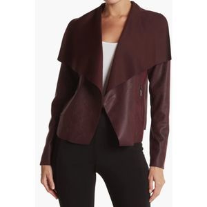 Women's Red Snake Print Faux Leather Crop Jacket